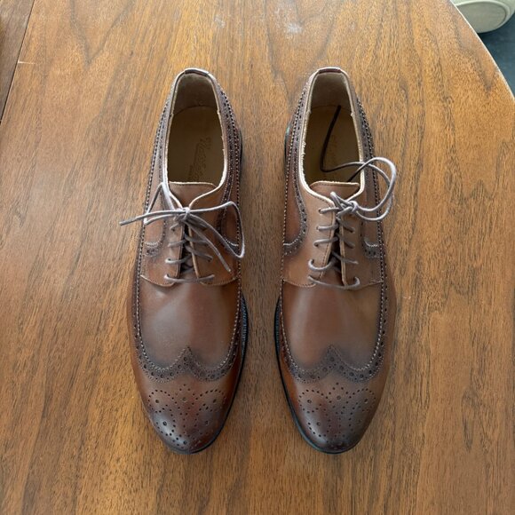 Nettleton Brown Leather Wingtip Brogue Oxfords Men’s Sz9 Dress Shoes Made in USA main image 7